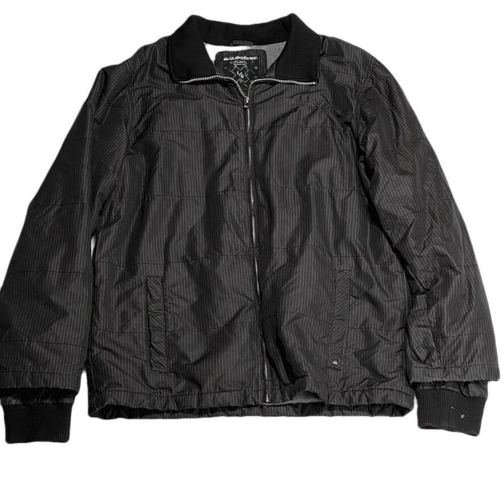 Quiksilver Mens Black Soft Shell Jacket Size Large With Zipper Closure & Soft Fl